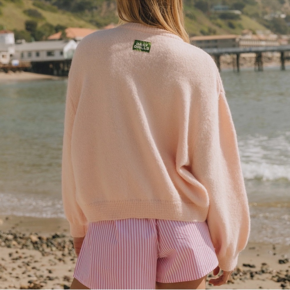 Daily Drills Pink Sweater Cardigan